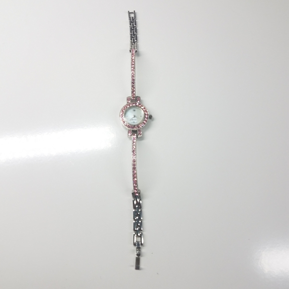 Pink Rhinestone Stainless Steel Watch - Picture 10 of 11